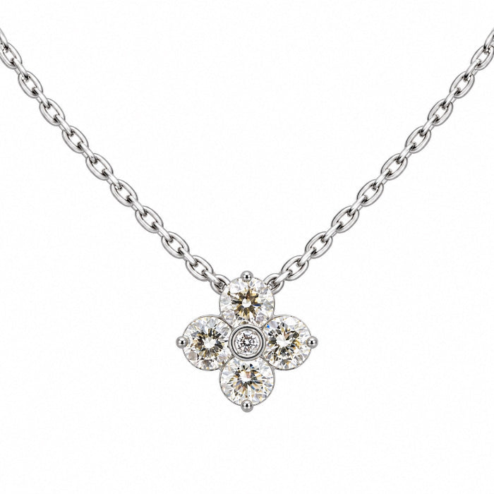 Clover Diamond Pendant with Chain
