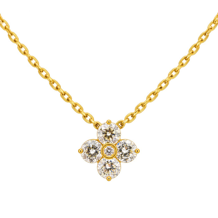 Clover Diamond Pendant with Chain
