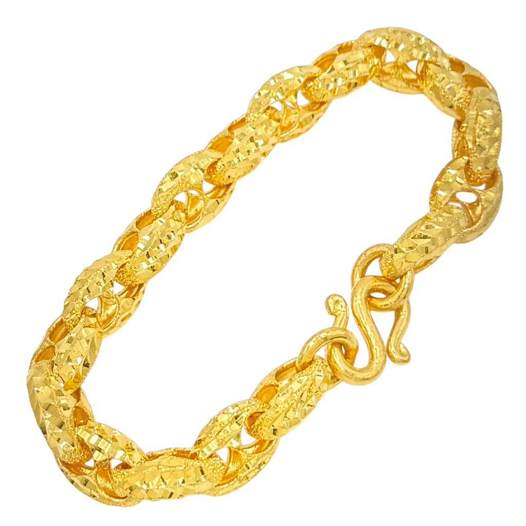 10MM Diamond Cut Puffed Mariner Link Bracelet