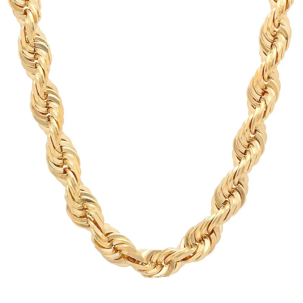 12MM Solid Diamond-Cut Rope Chain