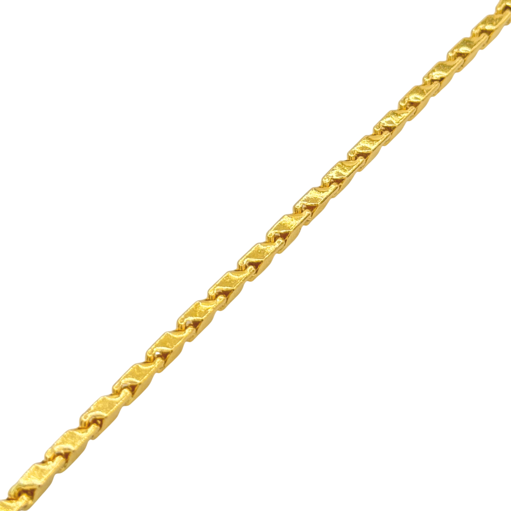 24K Yellow Gold 2.6MM Bullet Link Bracelet