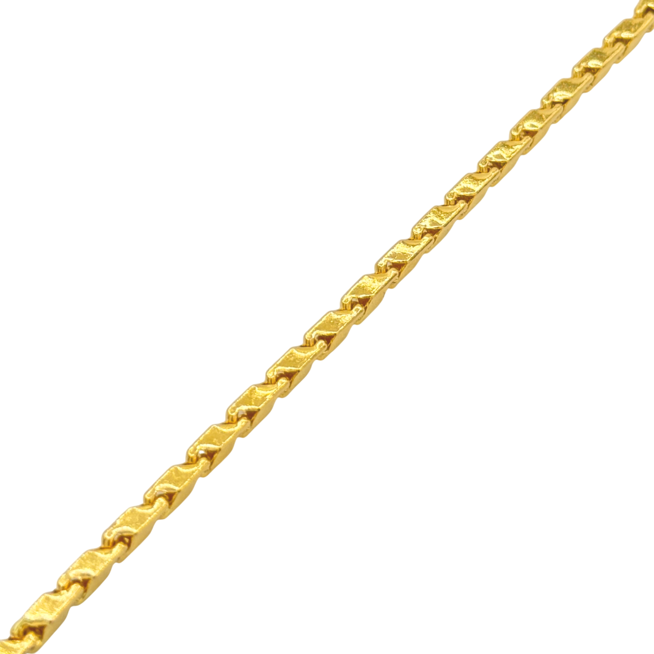 24K Yellow Gold 2.6MM Bullet Link Bracelet