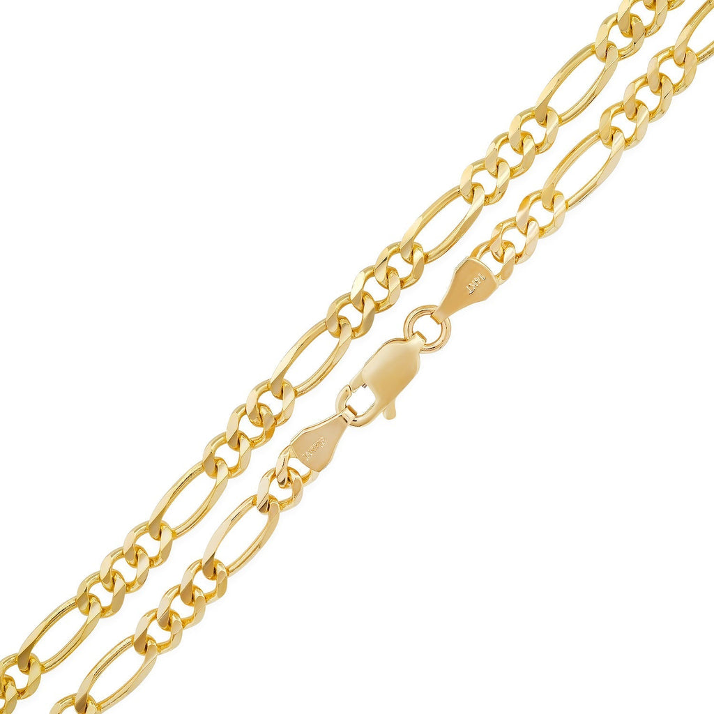 4MM Solid Plain Figaro Chain
