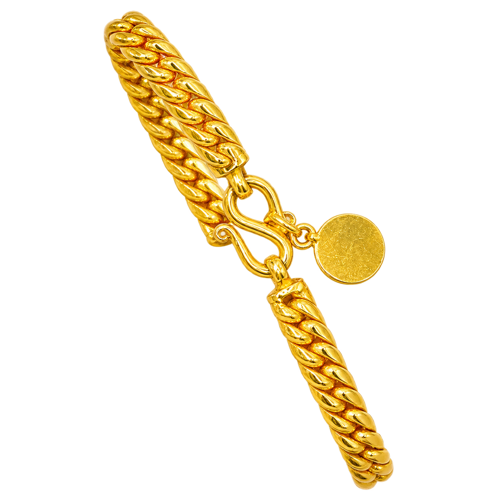 24K Double Cuban Link Bracelet
