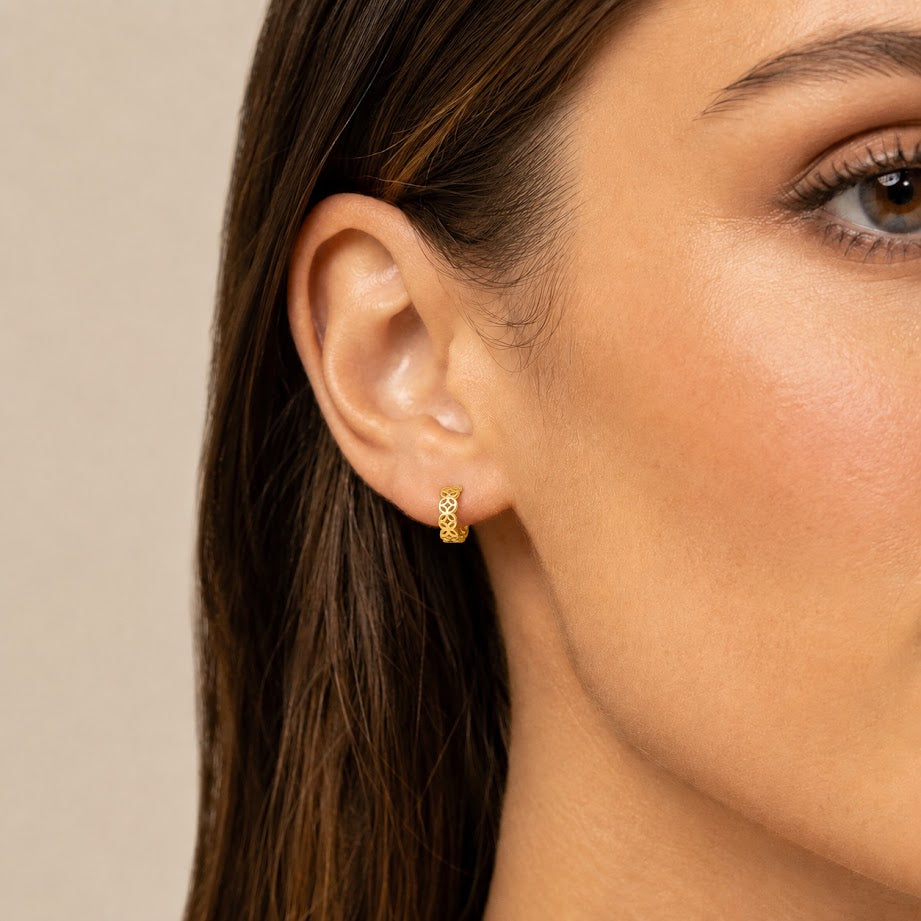 Lucky Money Coin Hoop-Huggy Earring