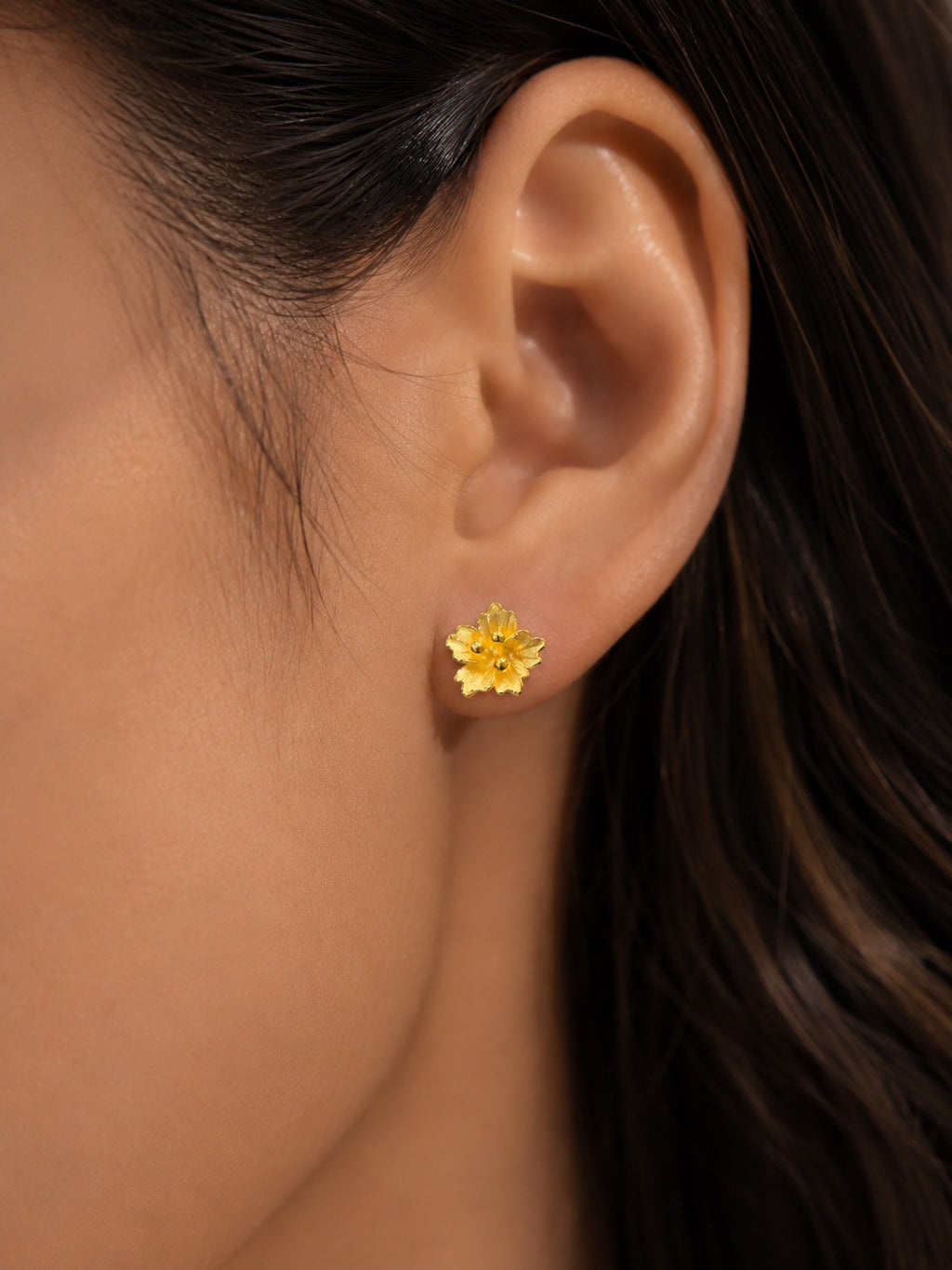 24K Gold Flower Earrings