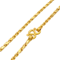 24K Yellow Gold 3.2MM Baht & Anchor Link Chain