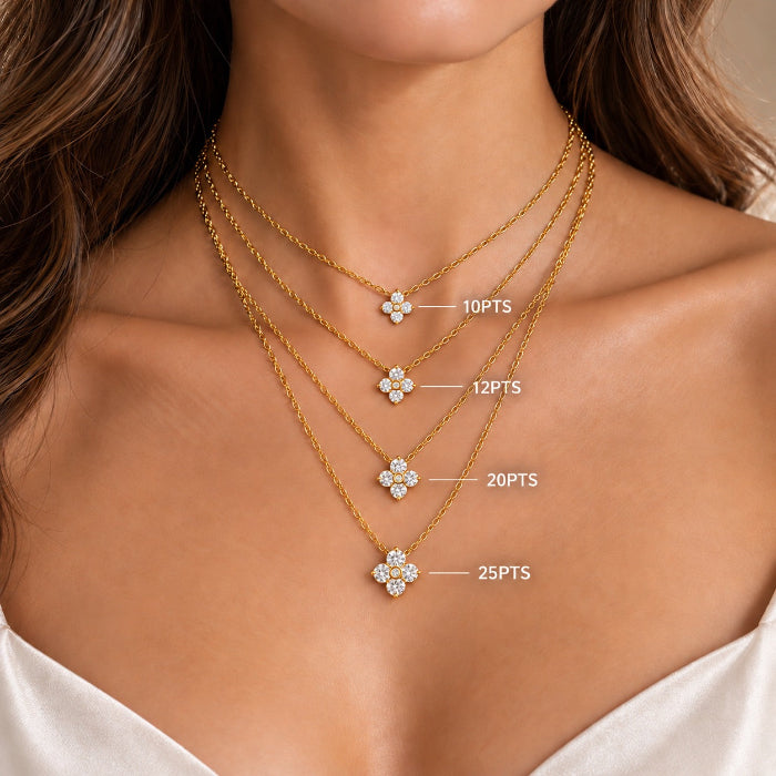 Clover Diamond Pendant with Chain