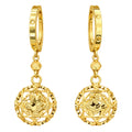 Round Rainbow Diamond Cut Dangle Hoop