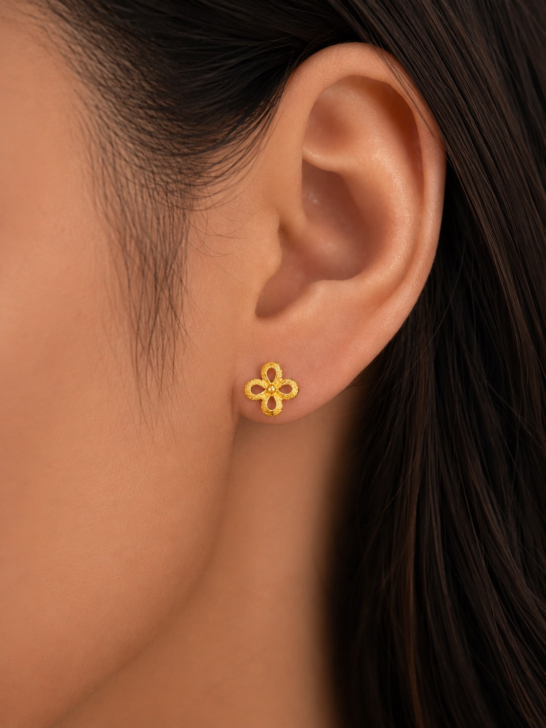 24K Clover Shape Earring