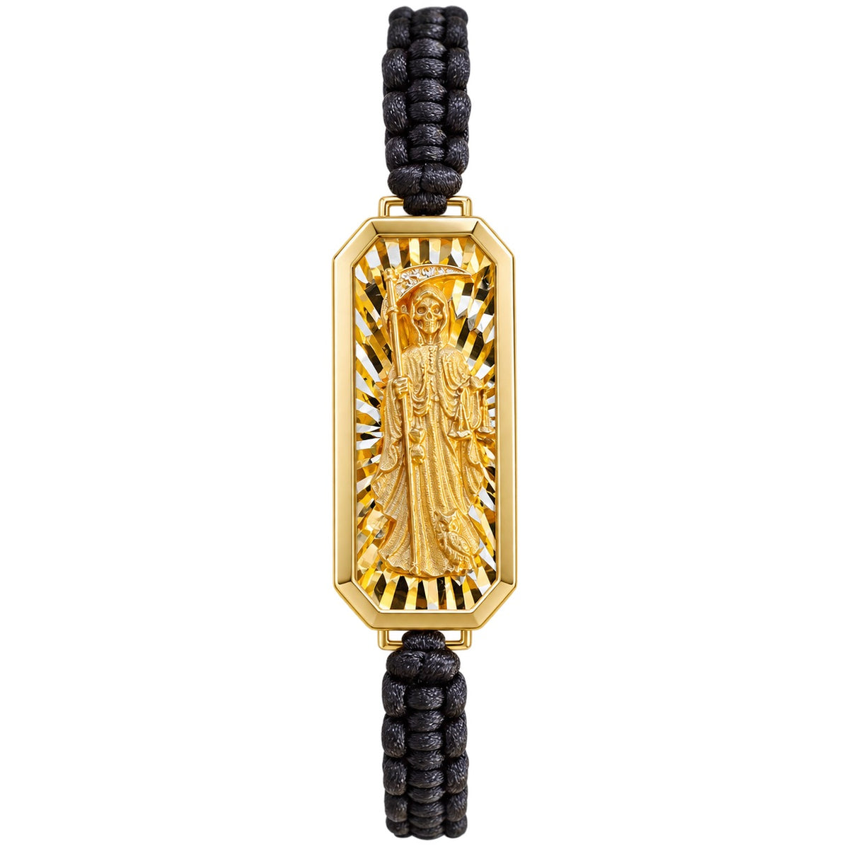 Santa Muerte Charm on Nylon