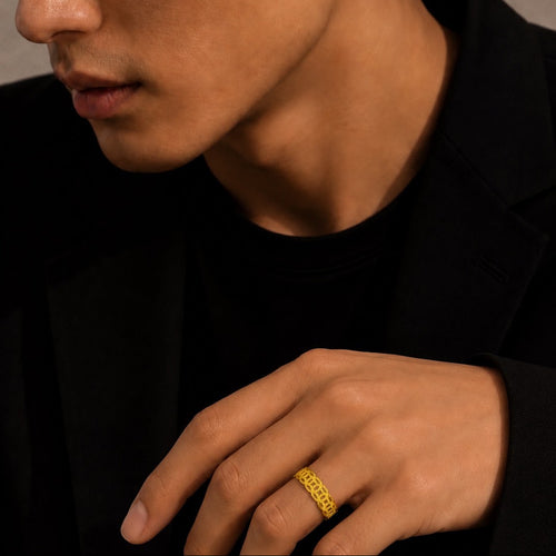 24K Diamond Cut Money Coin Ring