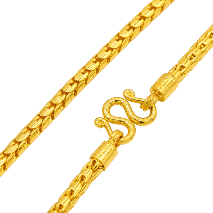 24K Yellow Gold 4.5MM Dragon Scale Chain