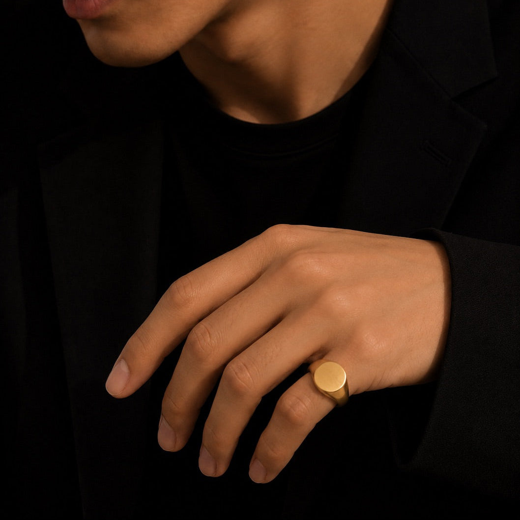 14mm Round Signet Ring