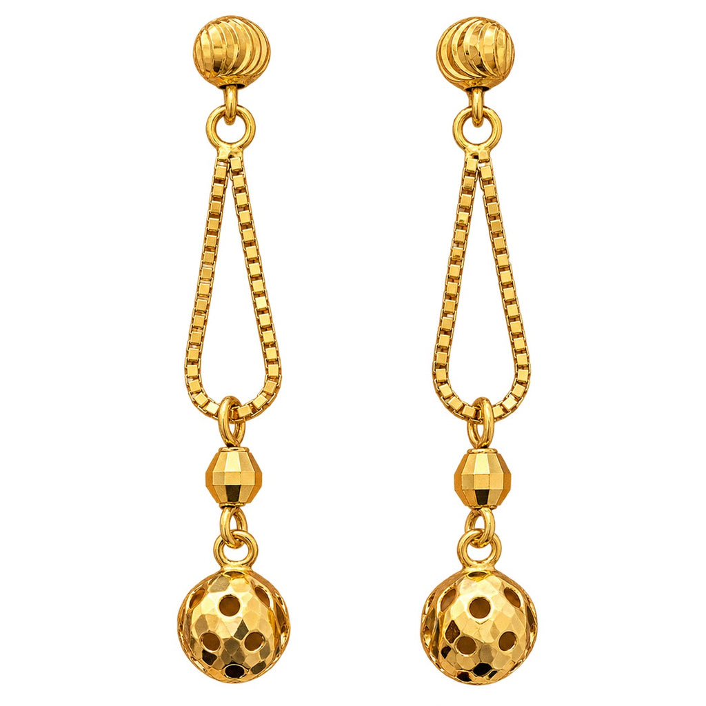 Diamond Cut Dangle Balls Stud