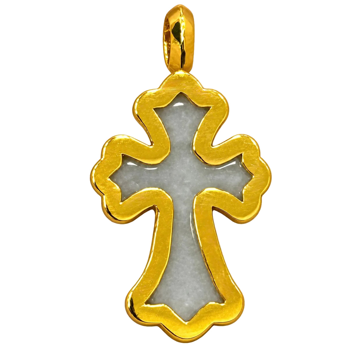 Jade Gothic Cross Diamond Framed