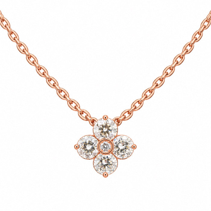 Clover Diamond Pendant with Chain