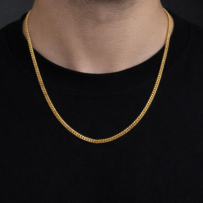 24K Yellow Gold 4MM Miami Cuban Link Chain