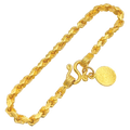 24K Yellow Gold 4MM Nugget Link Bracelet