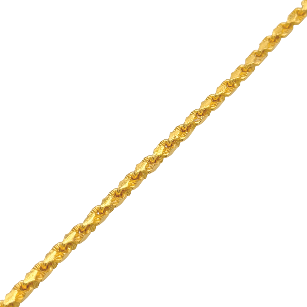 24K Yellow Gold 4MM Nugget Link Bracelet
