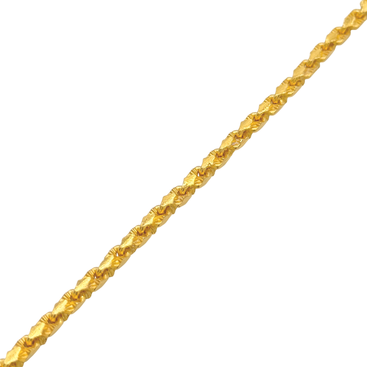 24K Yellow Gold 4MM Nugget Link Bracelet