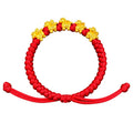24K Lucky Five Horse Charm on Red Nylon