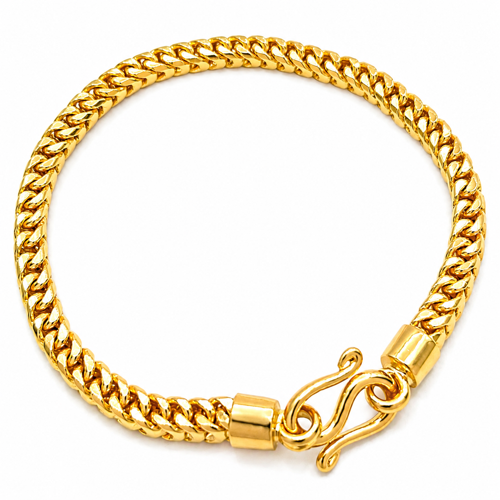 24K Yellow Gold 5MM Franco Bracelet