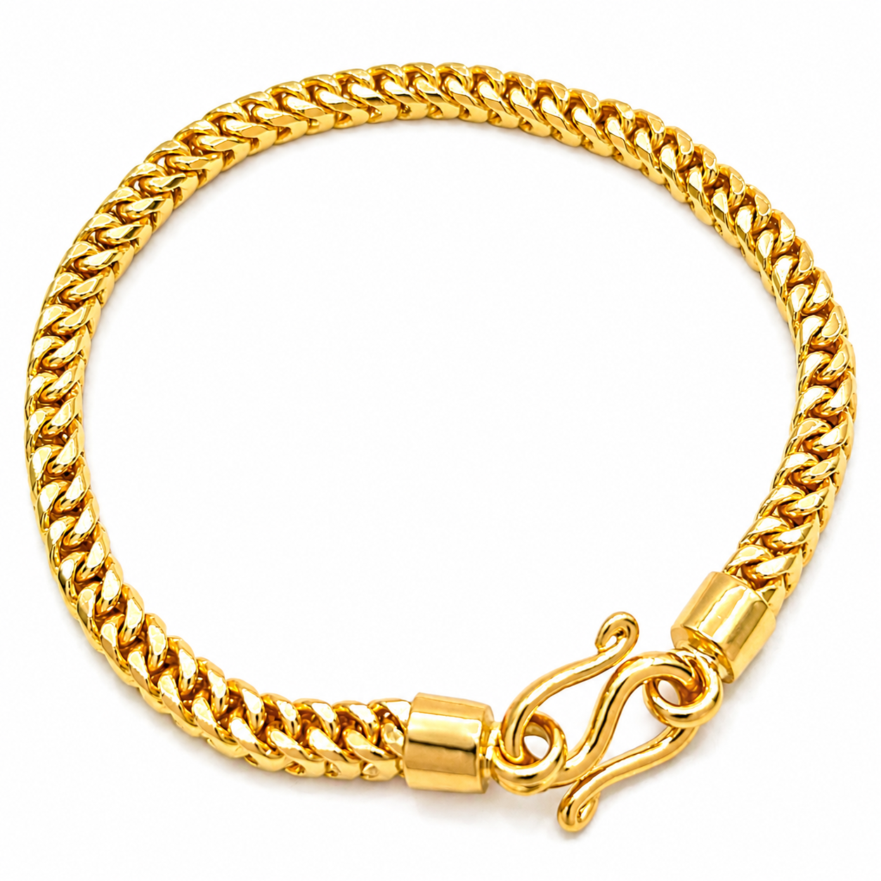 24K Yellow Gold 5MM Franco Bracelet