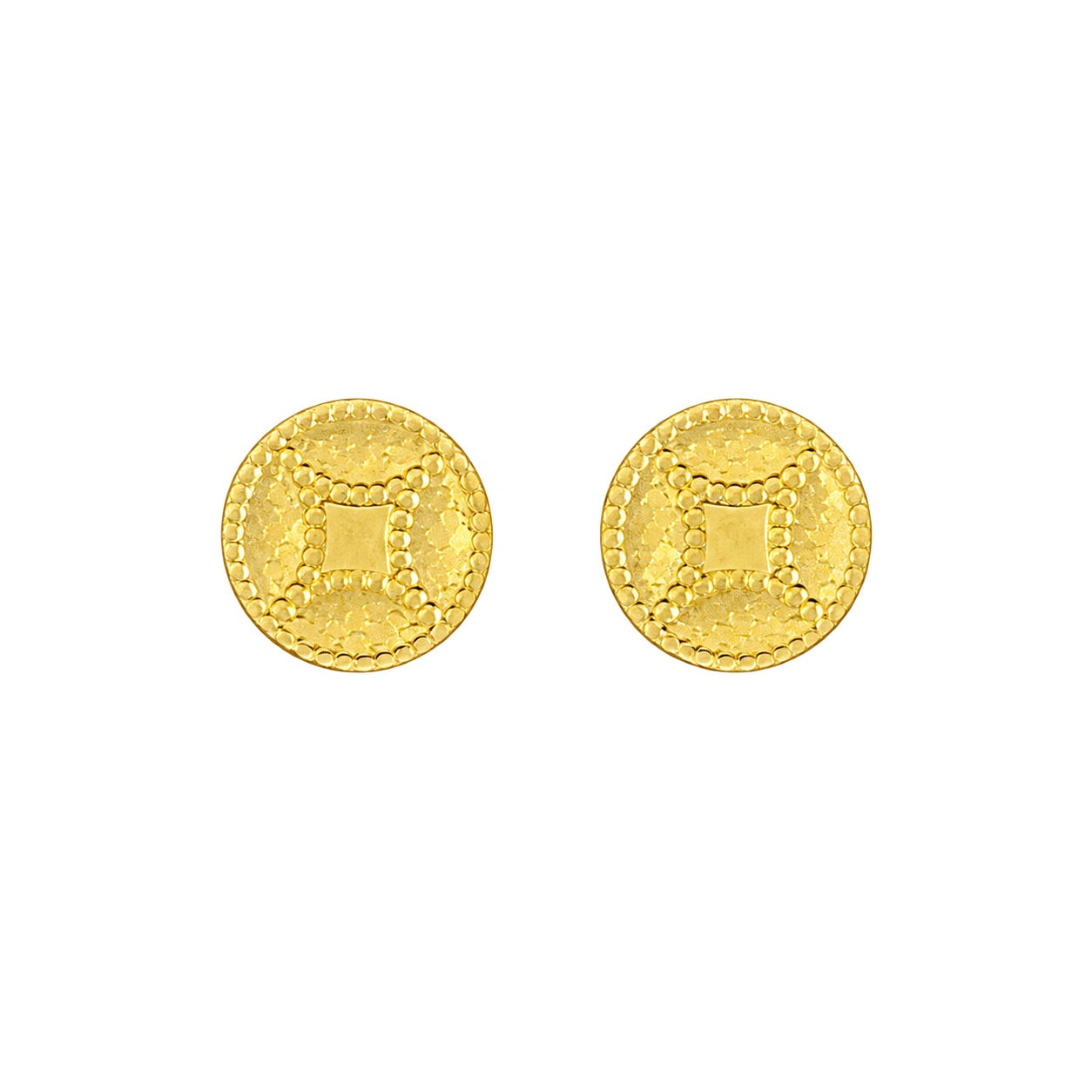 Diamond Cut Money Coin Stud