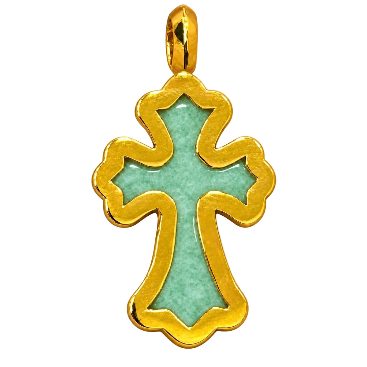 Jade Gothic Cross Diamond Framed