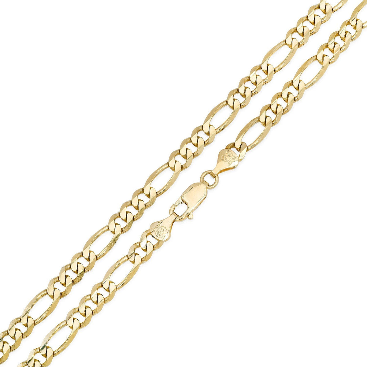 6MM Solid Plain Figaro Chain