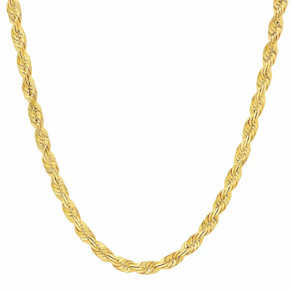 6MM Solid Diamond-Cut Rope Chain
