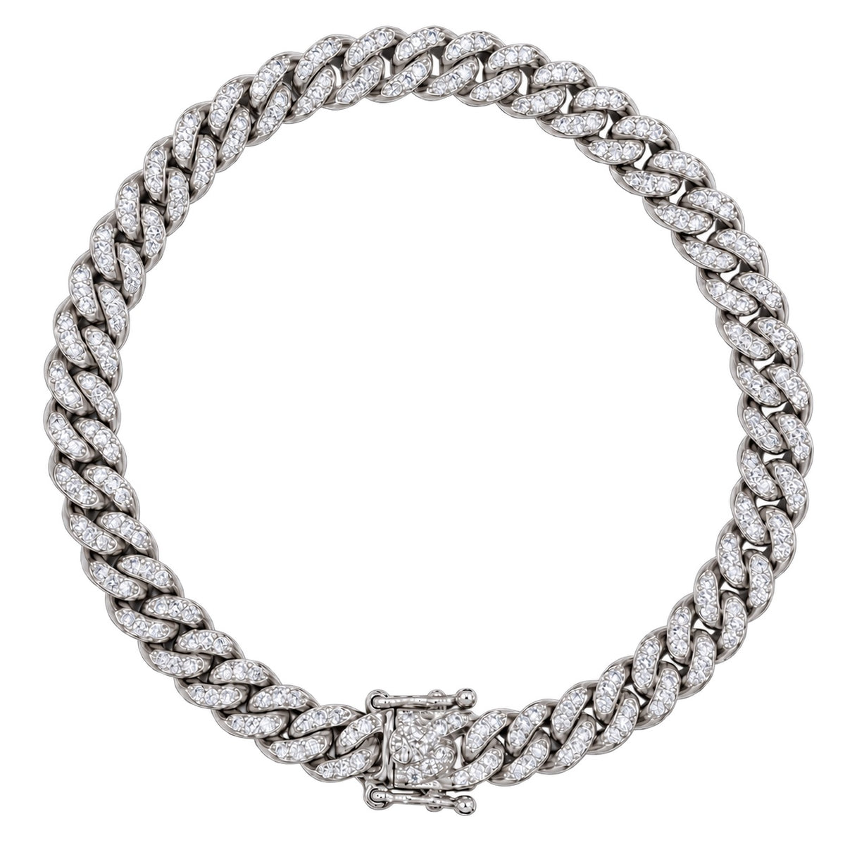 4.5mm Diamond Cuban Bracelet