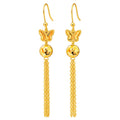 Diamond Cut Dangle Hoop Butterfly