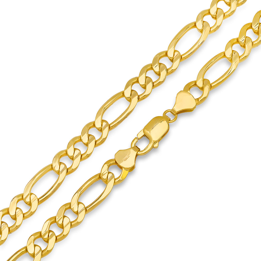 8MM Solid Plain Figaro Chain