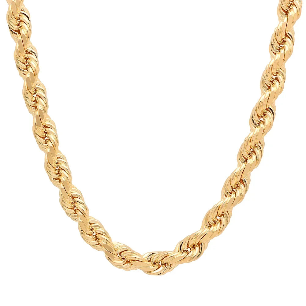 8MM Solid Diamond-Cut Rope Chain