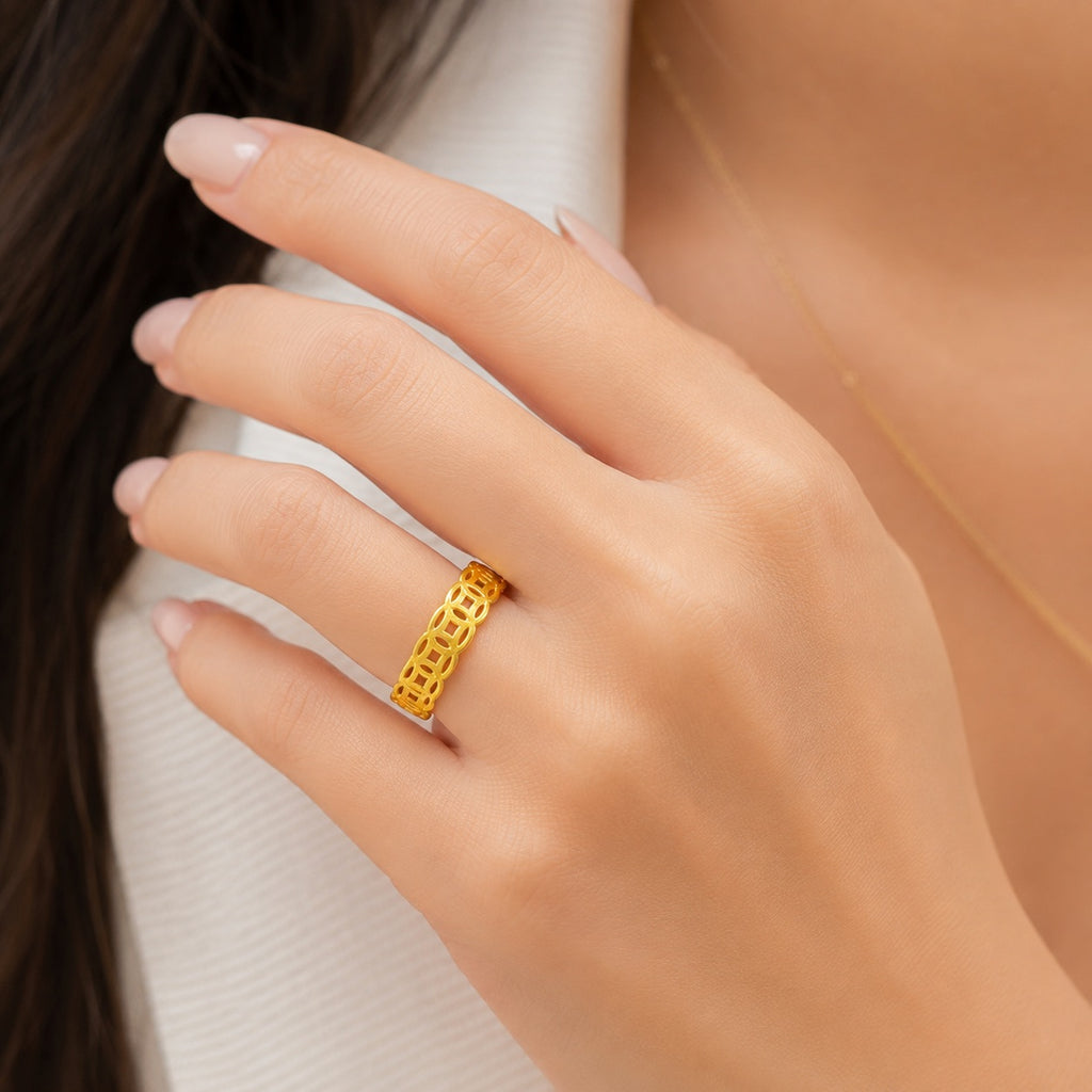 24K Plain Money Coin Ring