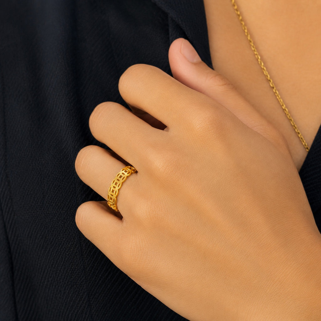 24K Plain Money Coin Ring