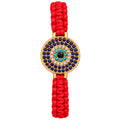 Evil Eye Bracelet on Nylon with Diamonds and Sapphire