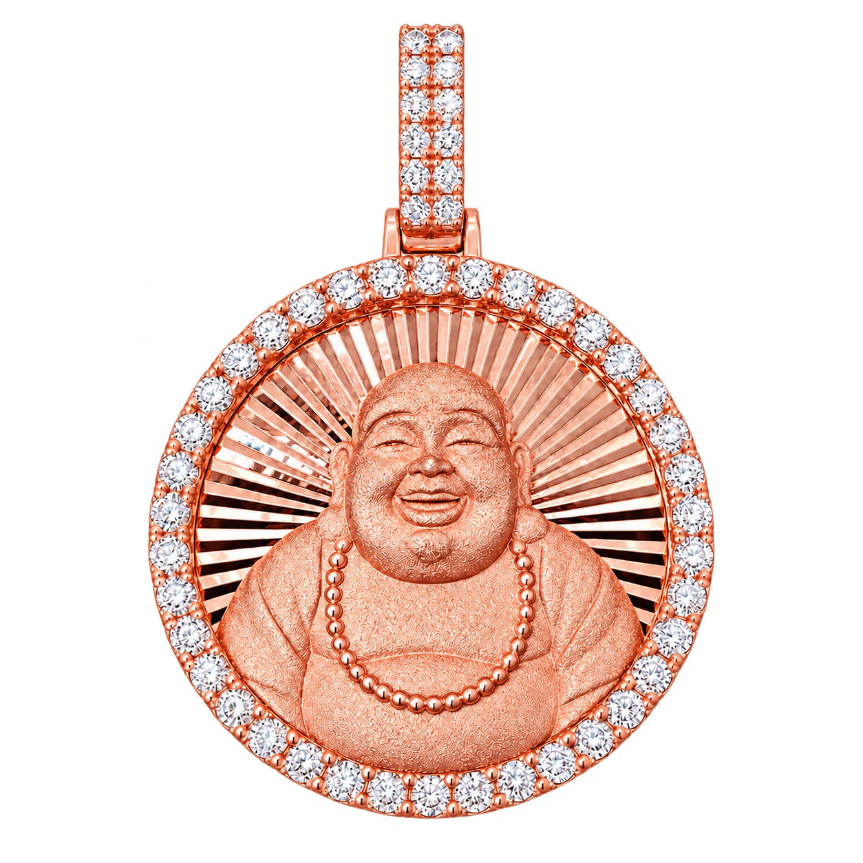 Happy Buddha Round Diamond Pendant