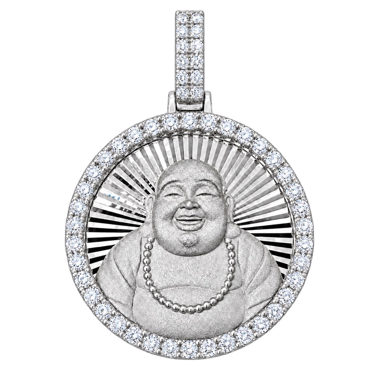 Happy Buddha Round Diamond Pendant