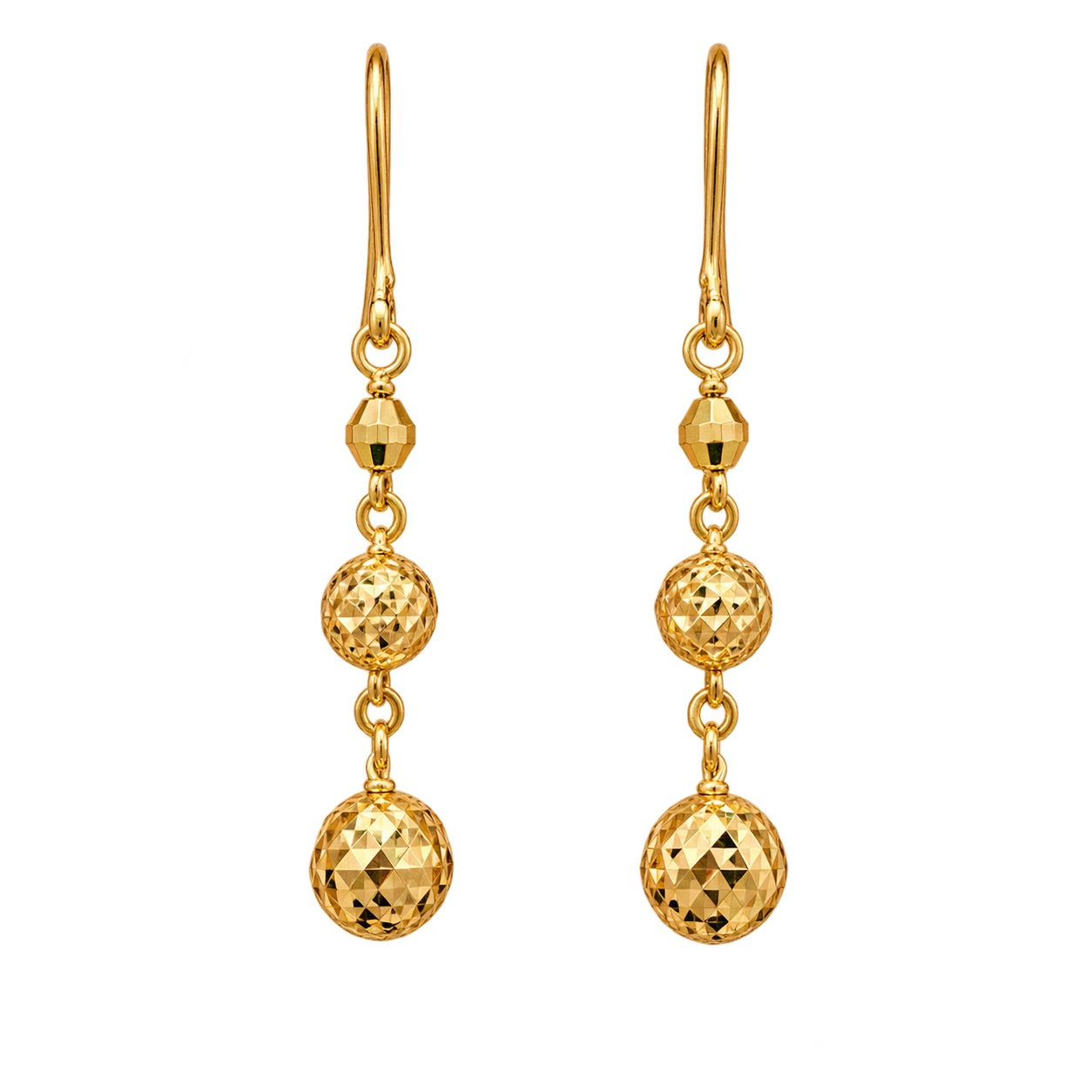 Diamond Cut Dangle Ball Leaver Back Dangle