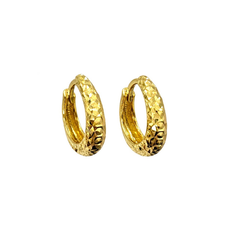 Diamond Cut Hoop-Huggy Earring (Concave)