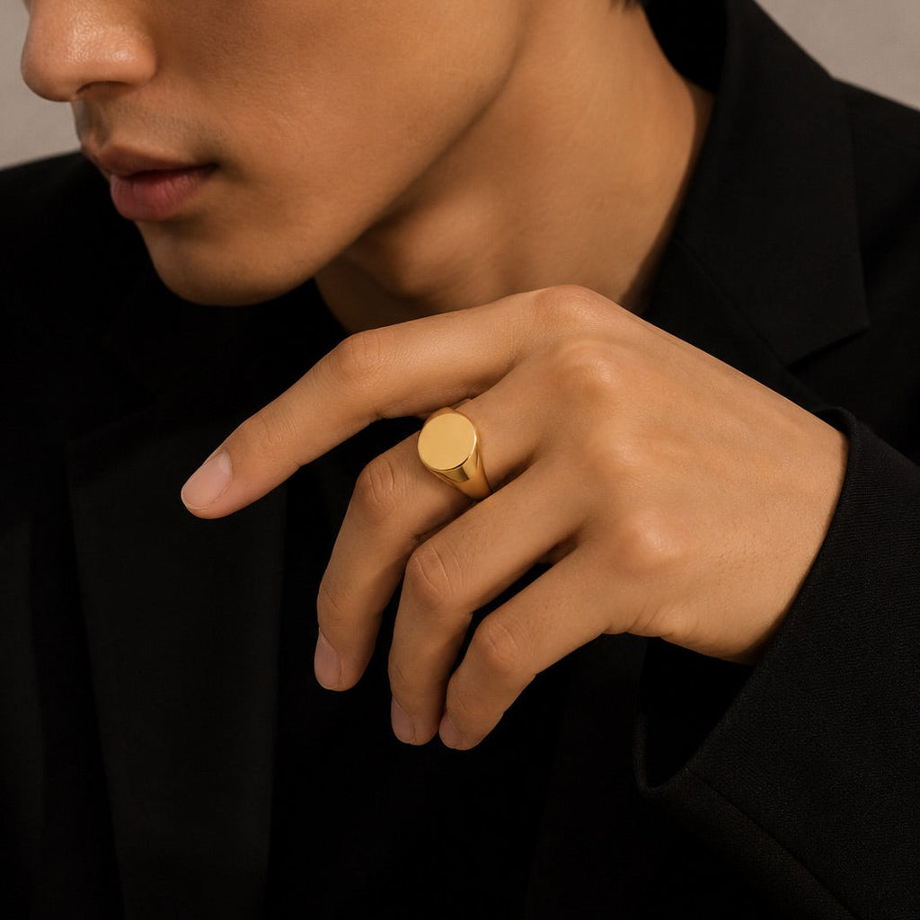14mm Round Signet Ring