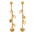 Diamond Cut Dangle Hearts Stud
