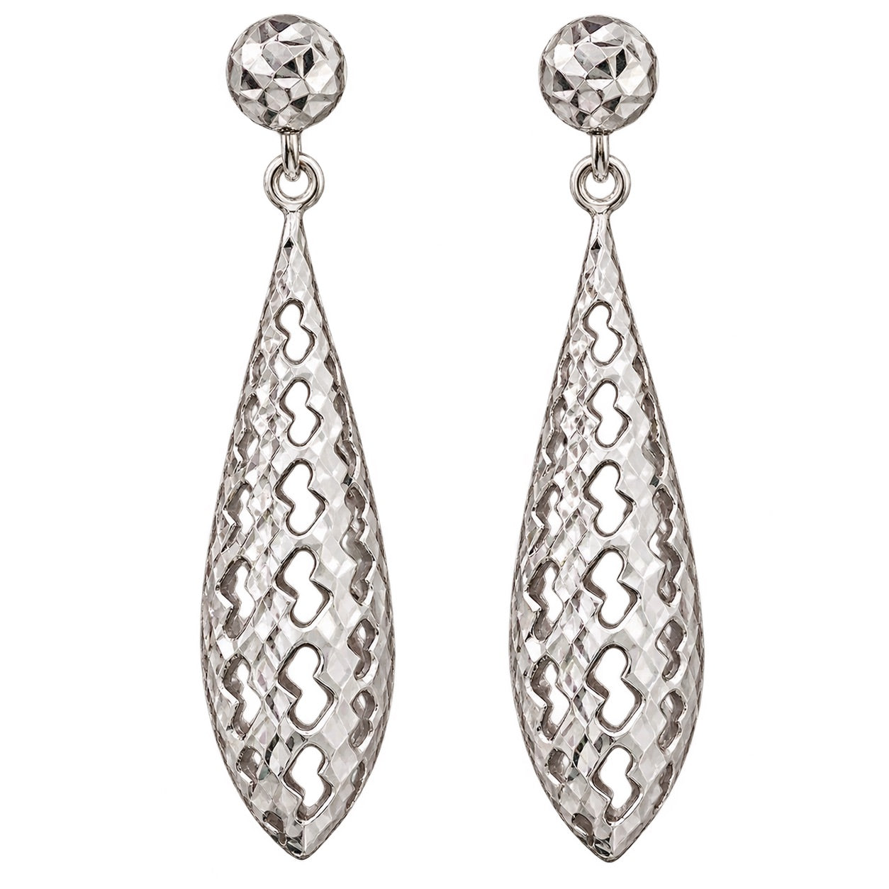 Diamond Cut Dangle Drops Stud