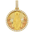 Virgin Mary Round Diamond Pendant