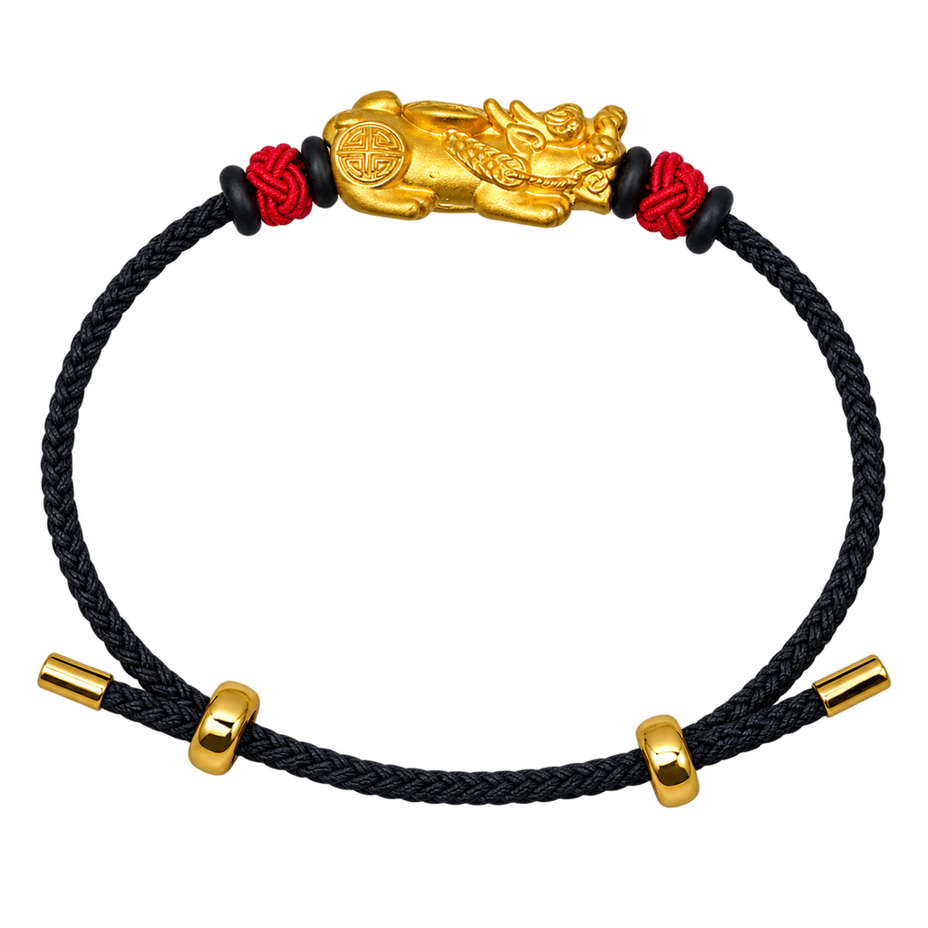 24K Lucky Fu Dog on Ballistic Black Cord