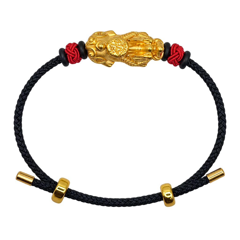 24K Lucky Fu Dog on Ballistic Black Cord