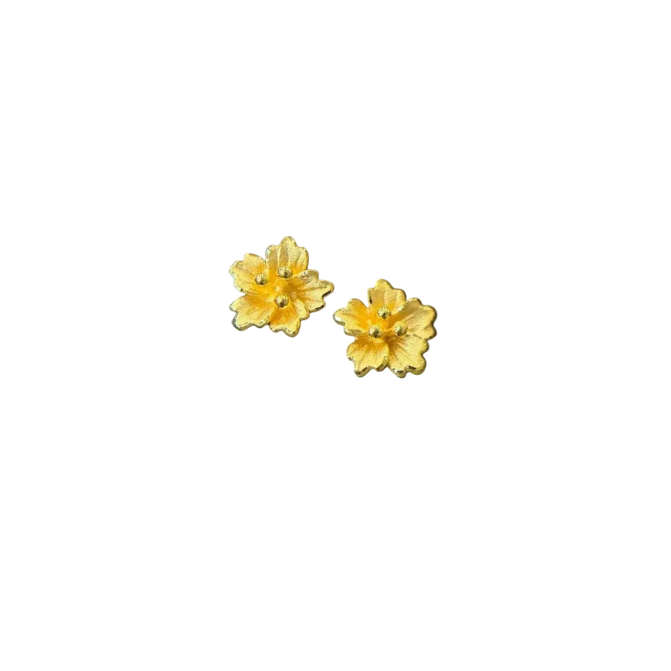 24K Gold Flower Earrings